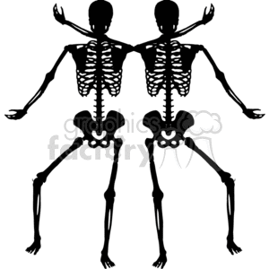 Two skeleton's shadows clipart. Commercial use image # 373871