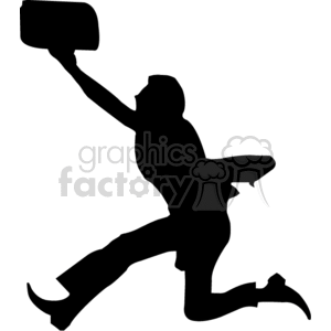 people shadow shadows silhouette silhouettes black+white vinyl+ready cutter action vector clipart running late work employee