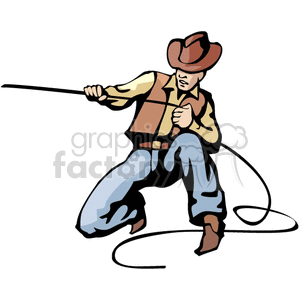 cowboy calf roping clipart. Commercial use image # 374186
