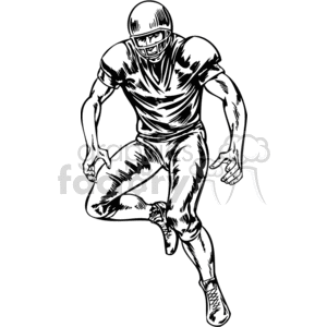 clipart - Football player watching the play.