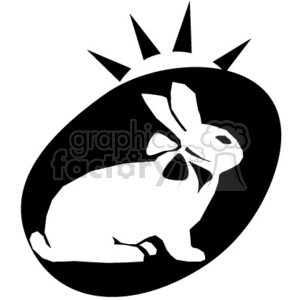 Easter Rabbit on an Egg clipart.
