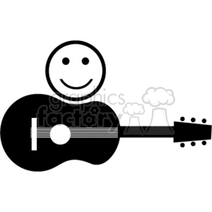 music instrument instruments vector vinyl-ready black white guitar guitars smile face