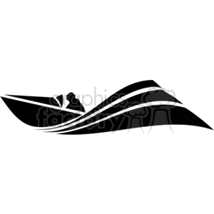 Speed boat making a wake clipart.