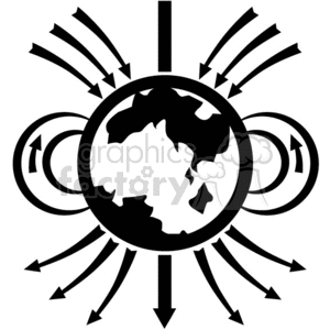 Earths magnetic field clipart.