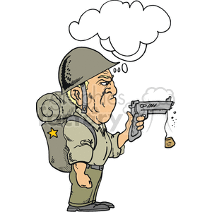 Military guy shooting a cork gun clipart. Commercial use image # 375059