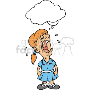Young girl crying clipart. Commercial use image # 375106