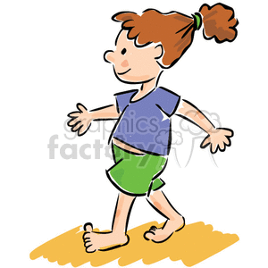 A Girl Happily Walking clipart. Commercial use image # 377016