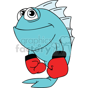 a boxing fish clipart. Commercial use image # 377357