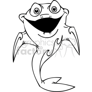 funny Big Head Fish with flames on its side clipart. Royalty-free image # 377372