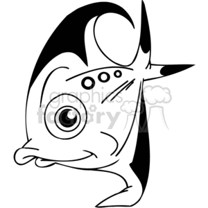 angel fish in black and white clipart. Commercial use image # 377377