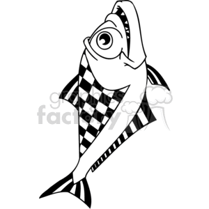 a checkered fish swimming up clipart. Commercial use image # 377417