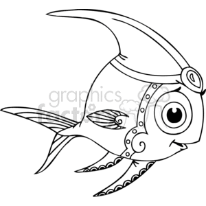 pretty decorated angel fish clipart. Royalty-free image # 377432