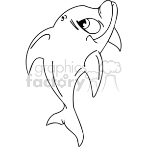 funny cartoon fish mammals dolphin dolphins baby cute black+white