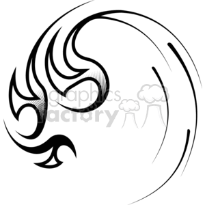 clipart - Whirling Fire tattoo .