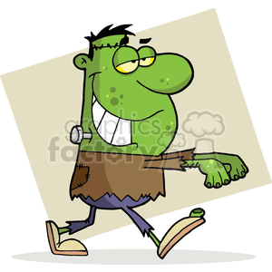 Frankenstein costume on Halloween clipart. Commercial use image # 377761