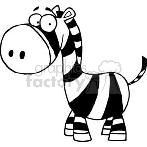 A Smiling Zebra in Black and White clipart. Commercial use image # 378131