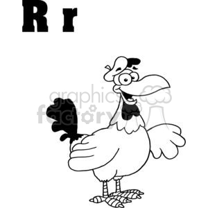clipart - Rooster in a Beret Hat.
