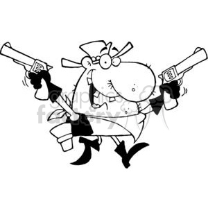 Cowboy with two Guns clipart.