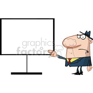Angry Boss Business Pointing A Finger At TheBoard clipart. Commercial use image # 379153