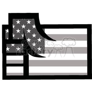vector cartoon funny black white usa american flag north america