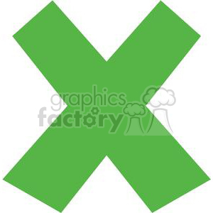 cross crossed x green vector