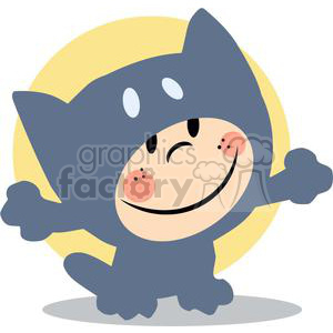 Child in Halloween Cat suit clipart. Commercial use image # 379644