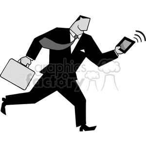 Cartoon-Businessman-Running-Black clipart. Royalty-free image # 381820