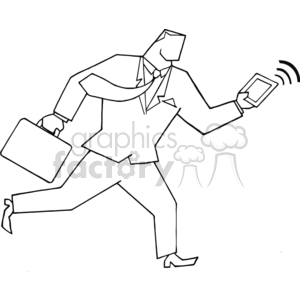 Cartoon-Businessman-Running-BW clipart. Royalty-free image # 381830