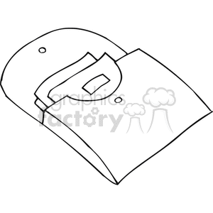 clipart - Black and white outline of documents in an organizer.