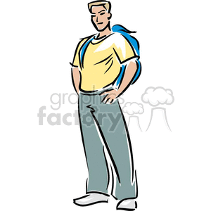 Cartoon boy student  clipart. Commercial use image # 382539