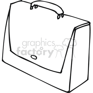 Black and white outline of a teachers briefcase. clipart. Royalty-free image # 382652