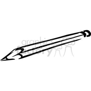 Black and white outline of a wood pencil  clipart.