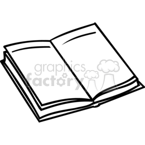 Black and white outline of an open book