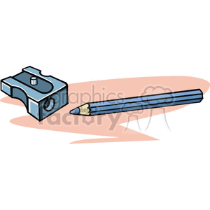 Cartoon pencil and pencil sharpener  clipart. Commercial use image # 382810