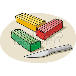 Cartoon play dough and knife clipart. Royalty-free image # 382852