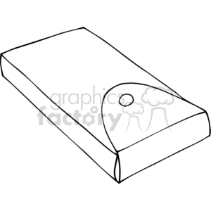 Black and white outline of a pencil box clipart. Commercial use image # 382872