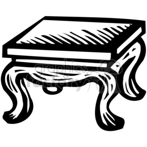 clipart - black white coffee table.
