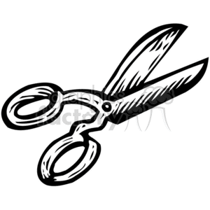 cartoon household items black white scissors
