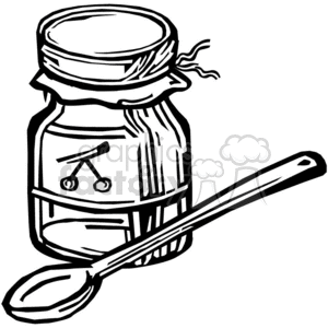 black white jar of jam clipart. Royalty-free image # 382968