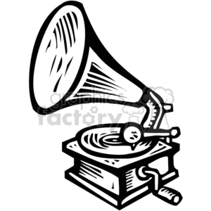 black white record player clipart. Royalty-free image # 382973