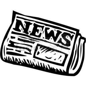 black white newspaper clipart. Commercial use image # 382978