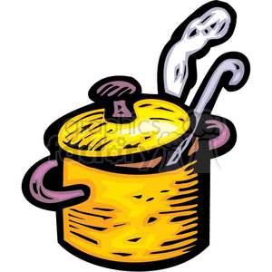cartoon household items cooking cook pan