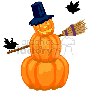 cartoon Halloween cute vector pumpkin scarecrow