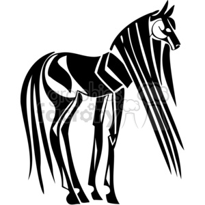 horse with strange hair clipart.