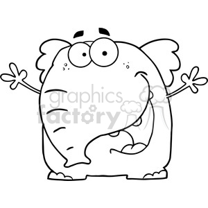 102494-Cartoon-Clipart-Happy-Elephant-Cartoon-Character clipart. Royalty-free image # 384008