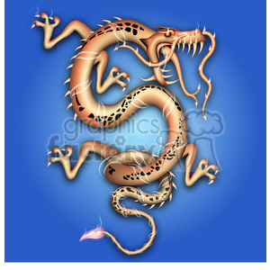 realistic RG vector clipart dragon Chinese 2012 blue