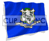 3D animated Connecticut flag clipart.