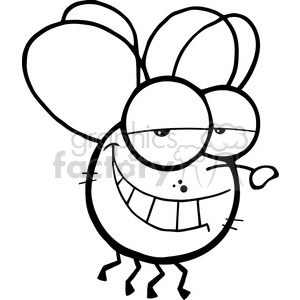black white cartoon fly clipart. Commercial use image # 384198