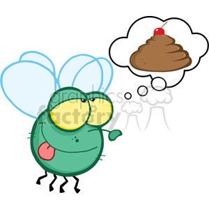 cartoon-fly-dreaming-of-poo clipart. Commercial use image # 384346