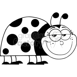 cartoon funny silly drawing draw illustration comical comics black white spring ladybug insect bugs